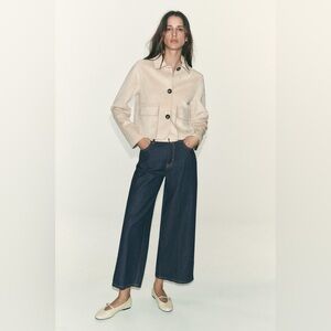 NWT Zara Z1975 PRESSED CREASE BELTED JEANS